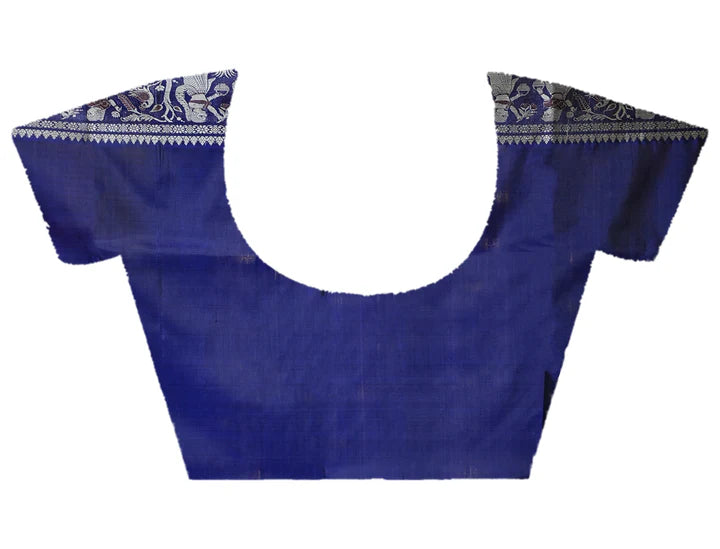 PURE HANDWOVEN BALUCHARI SILK SAREE IN BLUE COLOR WITH DUAL-COLOR MINAKARI RESHAM WEAVING