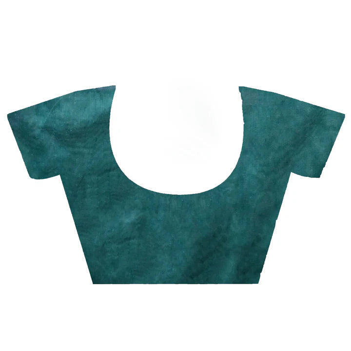TEAL GREEN HANDLOOM COTTON SAREE WITH TASSEL PALLU